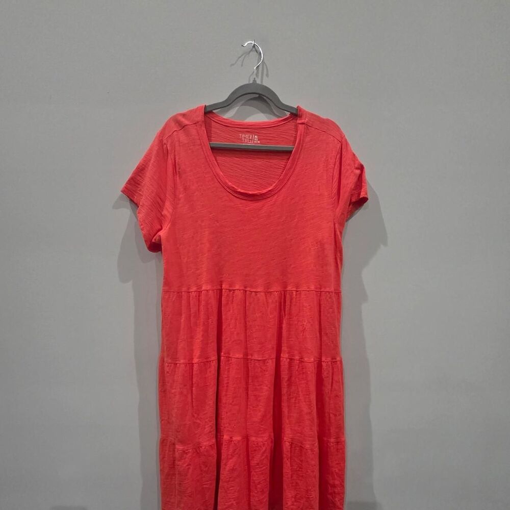 Time-and-tru Women's Red and Orange Dress